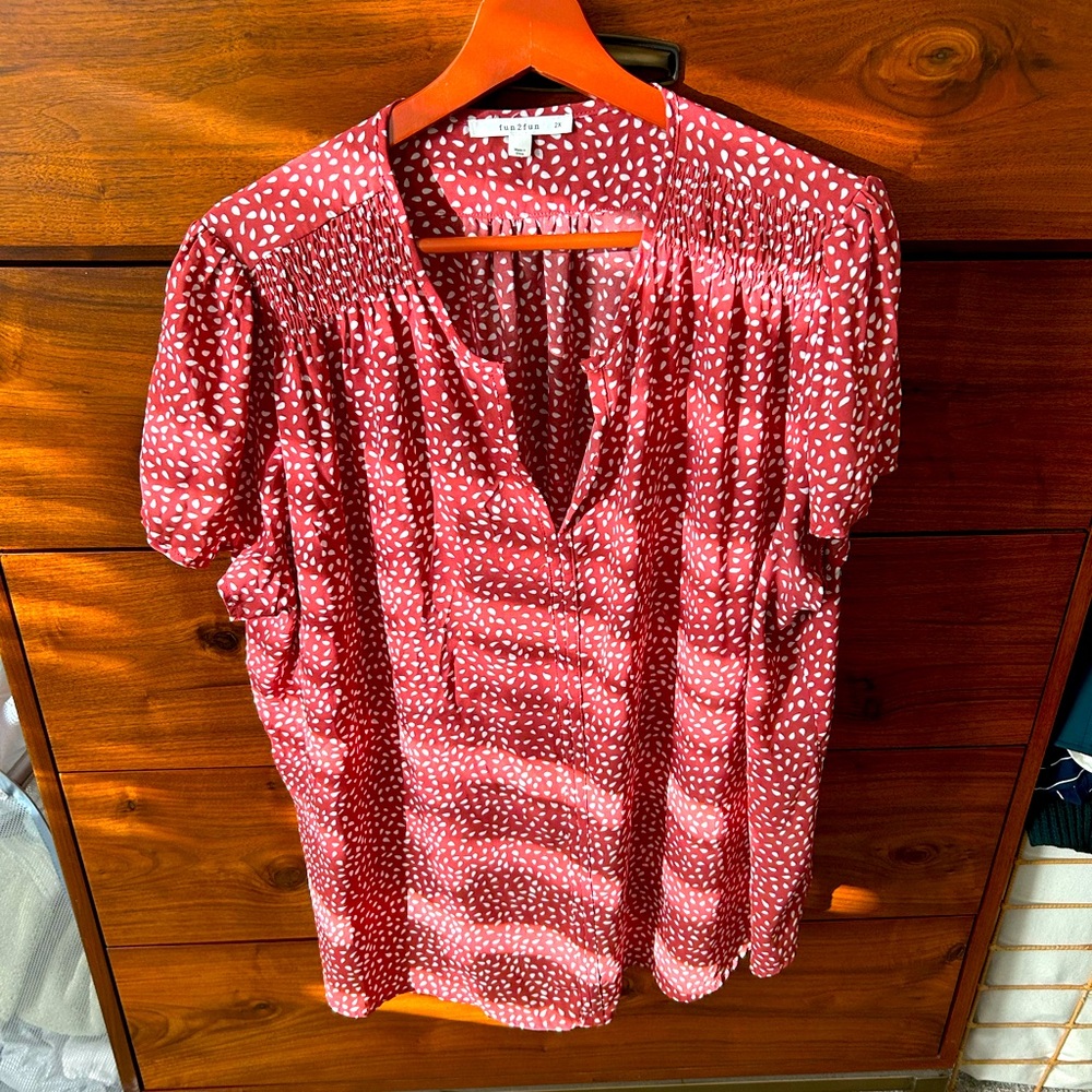 Plus 2x pink blouse Fun2fun